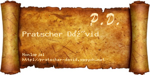 Pratscher Dávid névjegykártya