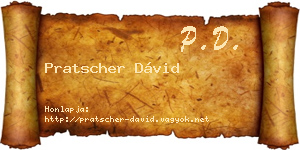Pratscher Dávid névjegykártya